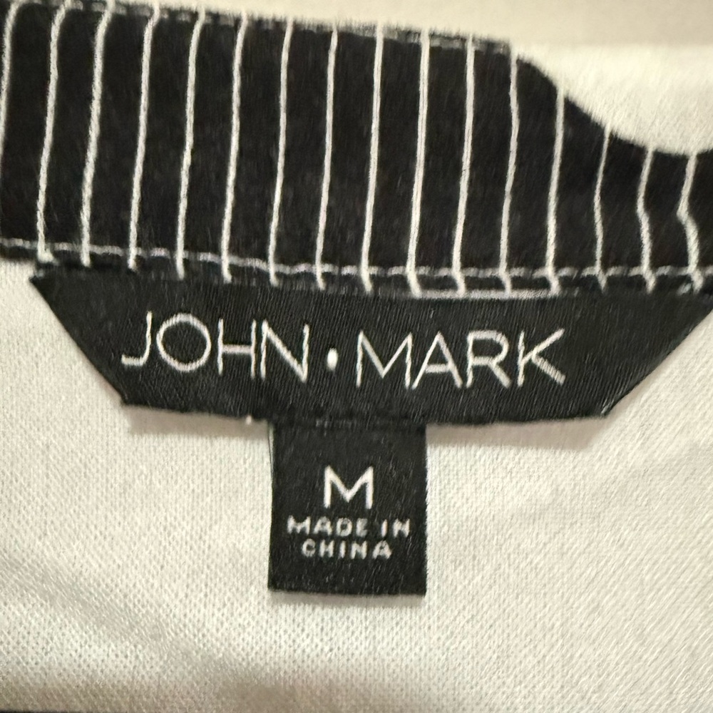 John Mark Black And White Patchwork Top Size Medi… - image 7